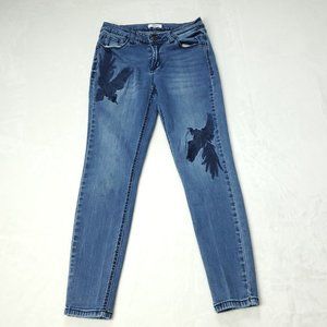 Kensie Jeans Embroidered Denim  Womens Size 4 /27 25x25 Measured  Blue
